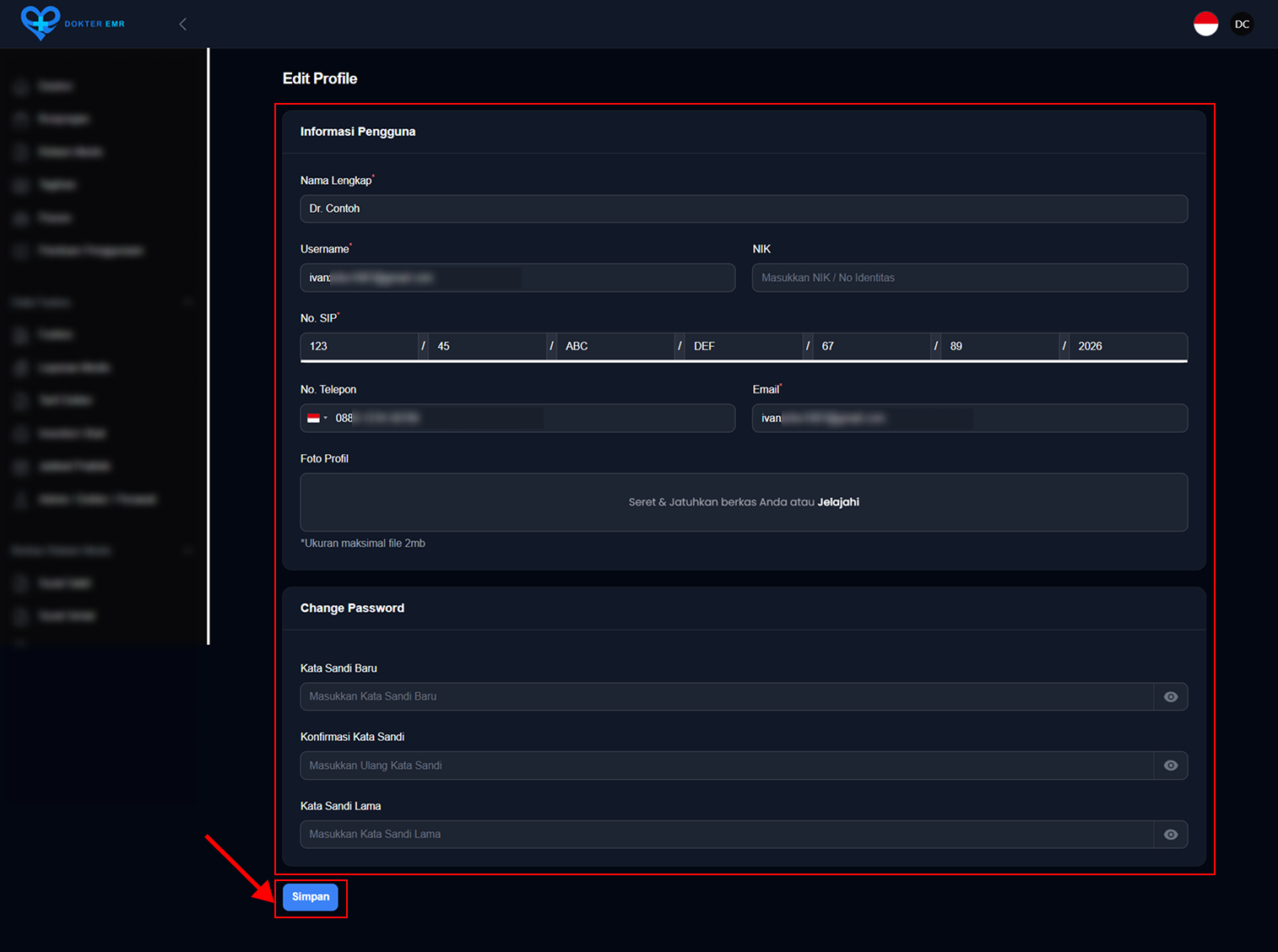 Fomulir Update Profile