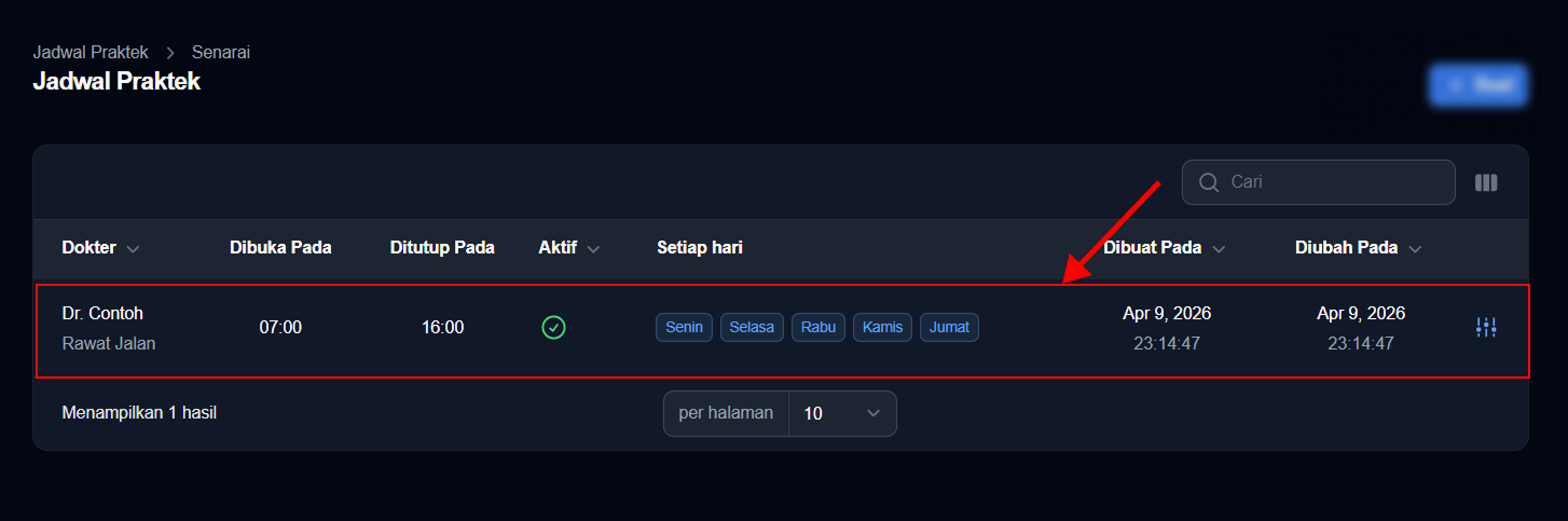 Data Jadwal